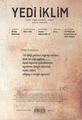 Yedi İklim Dergisiʼnin 428. Sayısı Yayımlandı (Kasım, 2025)